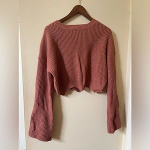 VICI bell-sleeve + scalloped sweater